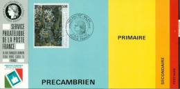 044 Carte Officielle Exposition Internationale Exhibition Milano FDC 1987 France Camille Bryen Précambrien Tableau Art - Briefmarkenausstellungen