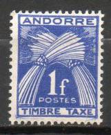 ANDORRE  Taxe 1,00f Outremer  1946-56 N°33 - Neufs