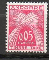 ANDORRE  Taxe 5c Rose 1961 N°42 - Ongebruikt