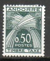 ANDORRE  Taxe 50c Vert Noir 1961 N°45 - Unused Stamps