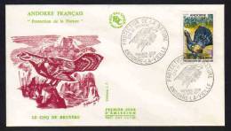 GRAND TETRAS - COQ DE BRUYERE / 1971 # 211 ANDORRE FRANCAIS ENVELOPPE  FDC ILLUSTREE (ref 3335) - Cartas & Documentos