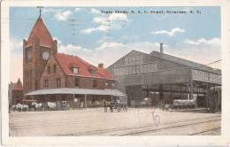 SYRACUSE New York Train Sheds N. Y. C. Depot Animated Carriages Col Posted 13.3.1916 From NORTHRUP STATION To BOSTON NJ - Syracuse
