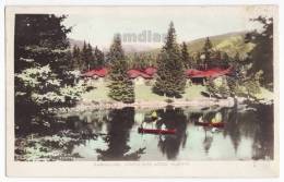 BUNGALOWS-CANOEING On LAKE-JASPER PARK LODGE-ALBERTA-CANADA RPPC C1920s Postcard  [c276059] - Jasper