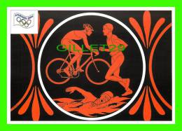 JEUX OLYMPIQUES, ATHÈNES  - LE TRIATHLON - BICYCLE - ILLUSTRATEUR, J.M. PETEY - No 30 - FESTICART 2004 - TIRAGE 800 Ex - - Giochi Olimpici