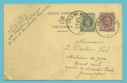 Entier (postwaardestuk) Met Cirkelstempel ▲ FRAMERIES ▲ - Postkarten 1909-1934