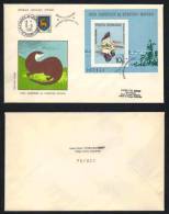 PELICAN - PROTECTION DE LA NATURE - ROUMANIE   / 1980  BF 141 ENVELOPPE  FDC ILLUSTREE NUMEROTEE (ref 3352) - Pelícanos