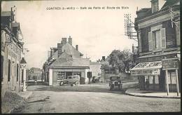 Contres Cafe De Paris Et Route De Blois Voitures 201 Peugeot ? Pompe Essence Shell - Contres