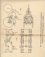 Original Patentschrift - H. Thiessen In Wandsbeck , 1898 , Fahrrad Mit Schwingsattelantrieb Und Trethebel , Fahrräder !! - Otros & Sin Clasificación