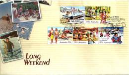 AUSTRALIA FDC LONG WEEKEND WOMAN CHILD FISH ETC SET OF 5 STAMPS  DATED 22-09-2010 CTO SG? READ DESCRIPTION !! - Covers & Documents