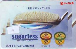 Télécarte Japon - SUCRE - SUGAR Japan Phonecard (4) ZUCKER Telefonkarte SUGARLESS Lotte Ice Cream - Alimentation