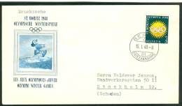 SWITZERLAND Olympic Stamp 5 R. On Illustrated Cover With First Day Cancel 15 1 48 Bern. - Invierno 1948: St-Moritz