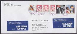 United States Airmail Par Avion Label OAK PARK (IL.) 2001 Cover Bird Vogel Kestrel Luiz Munoz Marin LIFE (Pair) (2 Scans - 3c. 1961-... Covers