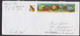 United States Airmail Par Avion LOS ANGELES 1999 Cover Bird Vogel Kestrel (Uncancelled) Aquarium 3-Stripe - 3c. 1961-... Briefe U. Dokumente