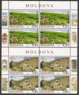 MOLDAVIA / MOLDOVA--  EUROPA 2012 -TEMA ANUAL " VISITE MOLDOVA".- SERIE De 2 V.  En DOS BLOCS De 4 -  DENTADOS - 2012