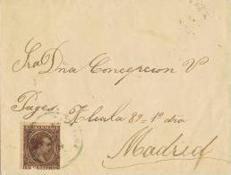 Carta MARIN (Pontevedra) 1889 A Madrid, Fechador Azul - Storia Postale