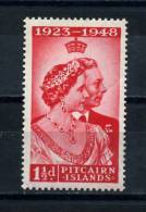 PITCAIRN  ISLANDS   1949     Royal  Silver  Wedding   1 1/2d  Scarlet     MH - Pitcairn
