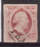 Nederland 1852 Nvph Nr 2, Mi Nr 2;  Koning Willem III  Rechts Onder Iets Afgesneden - Used Stamps