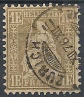 1862 SVIZZERA USATO STRUBEL CARTA BIANCA 1 F ORO - SZ002 - Used Stamps