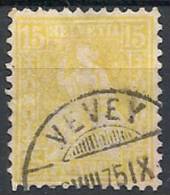 1867-78 SVIZZERA USATO STRUBEL CARTA BIANCA 15 C - SZ002 - Gebruikt