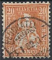 1881 SVIZZERA USATO STRUBEL CARTA BIANCA 20 C - SZ003 - Usados