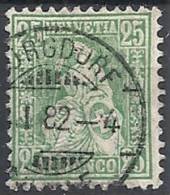 1881 SVIZZERA USATO STRUBEL CARTA BIANCA 25 C - SZ003 - Used Stamps