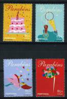 Portugal Félicitations Fleurs Gateau Boisson 2001 ** Congratulations Flowers Cake Drink ** - Unused Stamps