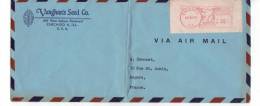 Etats Unis: EMA, Sur Enveloppe Avec Entête, Via Air Mail De 1952, De Chicago Pour La France, - Marcofilie