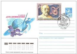 Space 1986 USSR Stamp Mi 5592 Cosmonautics Day Tsiolkovsky FDC (Kaluga) On Special Stationary - Russia & USSR