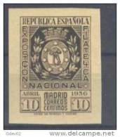 ES727SASF-1921TESSC..Spain.Es Cudo De Madrid.Espagne.EXPOSICION  FILATELICA  NACIONAL.1936.( Ed 727**,)sin Charnela.LUJO - Andere & Zonder Classificatie