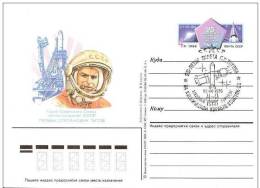 Space USSR 1986 FDC (Zvezdnyi) Postal Stationary Card 20th Anniversary Of Flight G.S. Titov On Spaceship “Vostok-2” - UdSSR