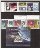 Space 1977 Cuba 7 Stamps And M/sheet MNH Mi 2208-13 + BL50  Not Good Condition (colour Straggle) See Scan - América Del Sur