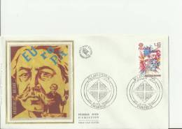 EUROPA 1980 - FRANCE FDC - ARISTIDE BRIAND PORTRAIT ON SILK   W/ 1  STAMP OF 1.20 FR. PARIS APR 26 1980 REF 009/4 - 1978