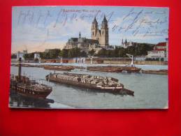 CPA ALLEMAGNE  MAGDEBURG ELBE UND DOM VOYAGEE 1917 TAMPOM / FLAMME MAGDEBURG - Magdeburg