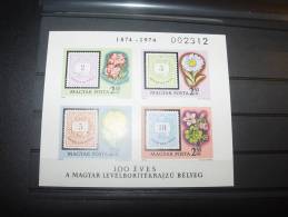 YT BLOC 111 1974 FLORE FLEURS FLOWERS BLUMEN  HONGRIE HUNGARY  NON DENTELE IMPERFORATED UNGEZÄHNT - Unused Stamps