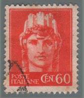 Italia - 60 C. Arancio - Emissione Di Novara (senza Filigrana) - 1945/46 - Used