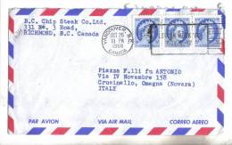 VER1734 - CANADA' , Lettera Commerciale Per L'Italia Del 1960 - Storia Postale