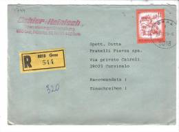 VER1744 - AUSTRIA , Lettera RACCOMANDATA Per L'Italia Del 1978 - Covers & Documents