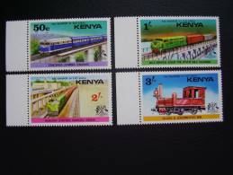 KENYA 1976 RAILWAY TRANSPORT Issue 4 Values To 3/-  MNH. - Kenia (1963-...)