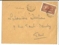 Madagascar Yvert 184, Galliéni 50 Cts Seul Sur Lettre, Oblit Faible Mais Lisible Maevatanana 14/04/1934 Pour Paris - Storia Postale