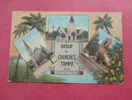 FL - Florida > Tampa  Group Of Churches Ca 1910   Paper Peel On Back----- --------  Ref   633 - Tampa