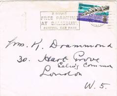 Carta SALISBURY (Gran Bretaña) 1958  A London. Flamme Parquin Central Park - Lettres & Documents