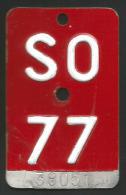 Velonummer Solothurn SO 77 - Kennzeichen & Nummernschilder