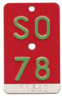 Velonummer Solothurn SO 78 - Kennzeichen & Nummernschilder