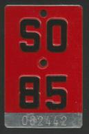 Velonummer Solothurn SO 85 - Kennzeichen & Nummernschilder