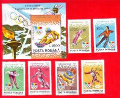 Romania, Block + 6 V. / Mint**, Winter Olympic Games Lillehammer, 1994 - Winter 1994: Lillehammer