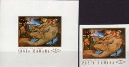 Akt-Gemälde Bronzino Allon 1971 Rumänien 2952 Plus Block 87 ** 14€ Venus Und Amor Bf Painting Bloc Art Sheet Of Romania - Desnudos