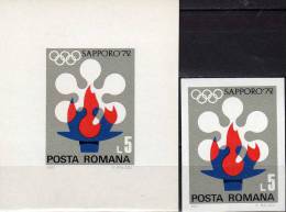Emblem Olympia Sapporo 1972 Rumänien 2990+Block 91 ** 9€ Flamme Schnee Bf Wintersport Bloc Olympic Flam Sheet Of Romania - Winter 1972: Sapporo