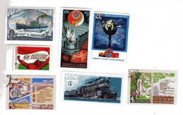 TIMBRE - U.R.S.S. - LOT DE 7 - ESPACE - LOCOMOTIVE - BATEAU - COMMEMOTATIF - Autres & Non Classés