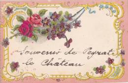 ¤¤  -  PEYRAT-le-CHATEAU  -  Souvenir De ...  -  Carte Gauffrée  -  Paillettes  -  Fleurs, Roses, Violettes  -  ¤¤ - Andere & Zonder Classificatie
