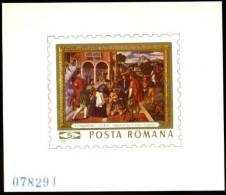1969 Art Reproductions II Imperforated Souvenir Sheet,Romania,Mi.Bl 73,MNH - Unused Stamps